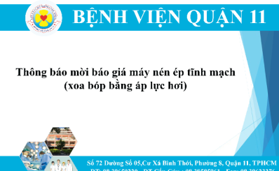 Thông báo mời báo giá máy nén ép tĩnh mạch (xoa bóp bằng áp lực hơi)